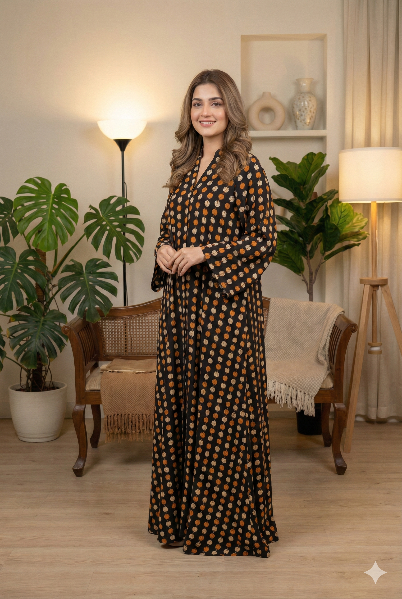 Autumn Mosaic Print Abaya