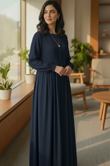 Premium Plated Button-Down Abaya