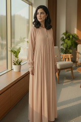 Premium Plated Button-Down Abaya