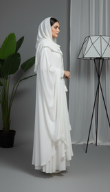 Elegant Pearl White Abaya Set