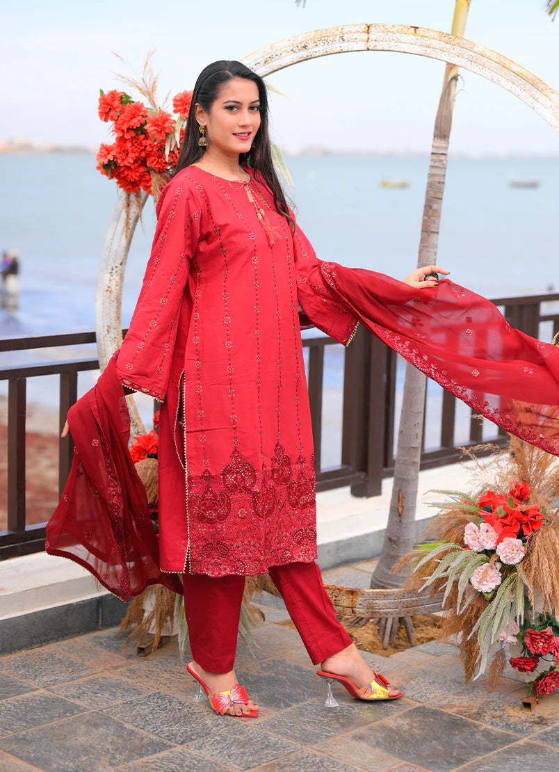 Rich Maroon 3 PC Set