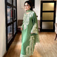 Aafreen Embroidered 3pc - Jade green - Lawn